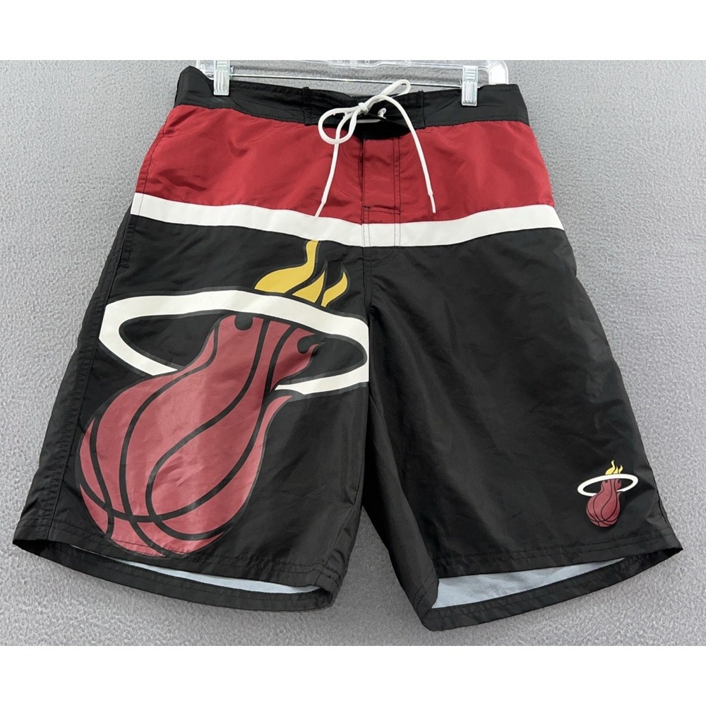 G-III Sports by Carl Banks Swim Trunks Men's Large Miami Heat Black Sea Wind